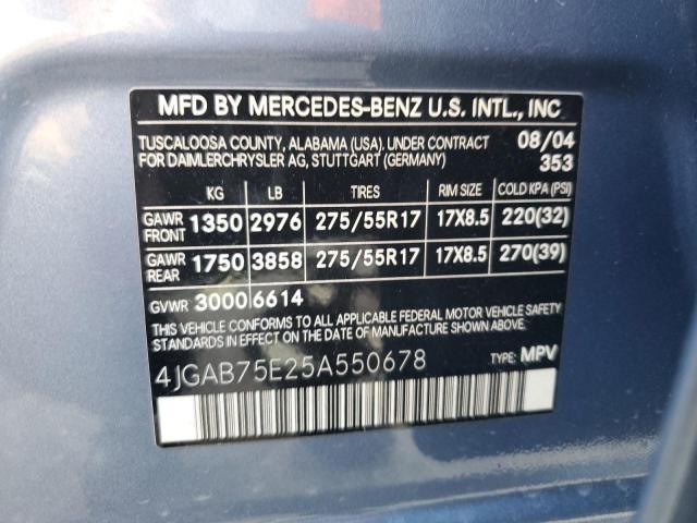 Aukcja sprzedaży 2005 Mercedes-benz Ml 500, vin: 4JGAB75E25A550678, numer aukcji: 48436964