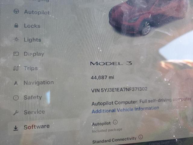 46904664 :رقم المزاد ، 5YJ3E1EA7NF371302 vin ، 2022 Tesla Model 3 مزاد بيع