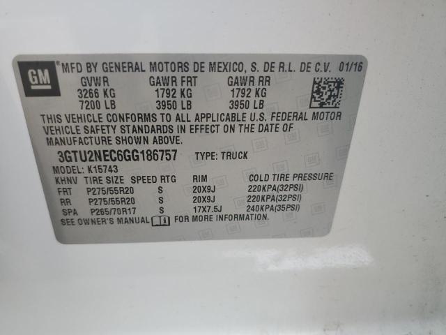 Aukcja sprzedaży 2016 Gmc Sierra K1500 Slt, vin: 3GTU2NEC6GG186757, numer aukcji: 45620484