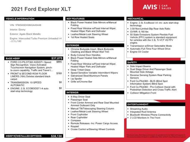Aukcja sprzedaży 2021 Ford Explorer Xlt, vin: 1FMSK8DH9MGA49448, numer aukcji: 45503414