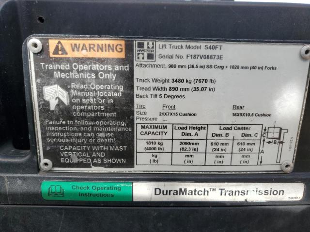 47207464 :رقم المزاد ، F187V08873E vin ، 2007 Hyst Forklift مزاد بيع