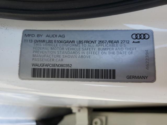 2014 Audi A6 Premium Plus მანქანა იყიდება აუქციონზე, vin: WAUGFAFC6EN080352, აუქციონის ნომერი: 48821114