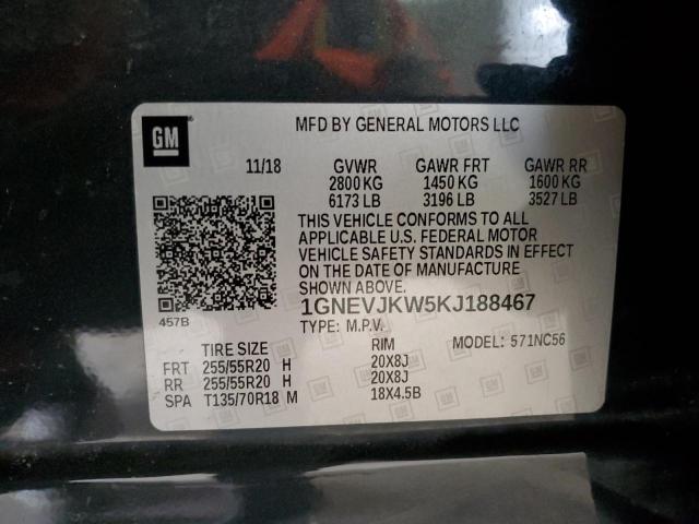 Aukcja sprzedaży 2019 Chevrolet Traverse High Country, vin: 1GNEVJKW5KJ188467, numer aukcji: 45359184