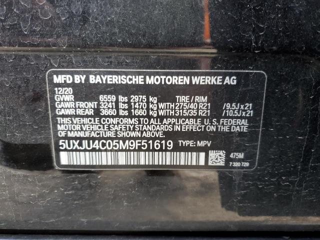 47728324 :رقم المزاد ، 5UXJU4C05M9F51619 vin ، 2021 Bmw X5 M50i مزاد بيع