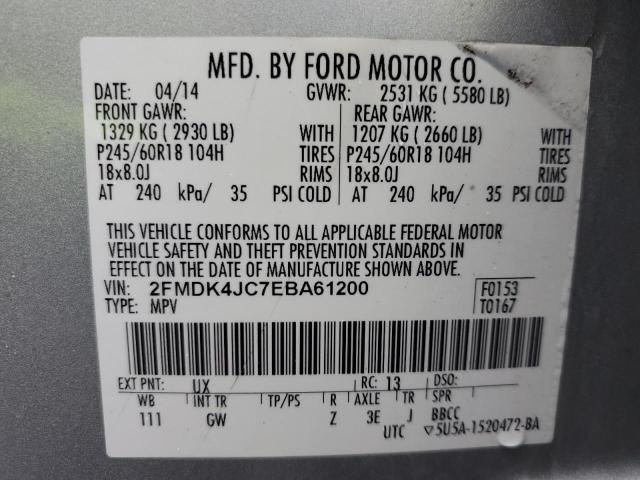 Aukcja sprzedaży 2014 Ford Edge Sel, vin: 2FMDK4JC7EBA61200, numer aukcji: 45371344