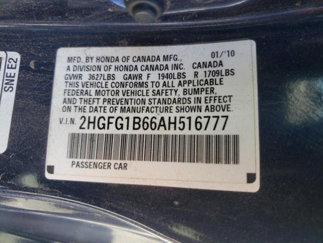 Aukcja sprzedaży 2010 Honda Civic Lx, vin: 2HGFG1B66AH516777, numer aukcji: 45187534
