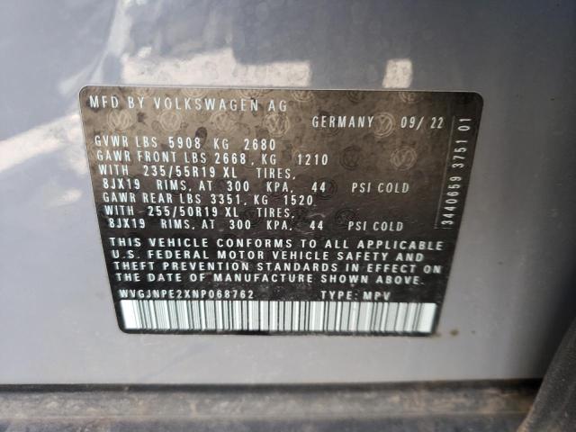 Aukcja sprzedaży 2022 Volkswagen Id.4 Pro, vin: WVGJNPE2XNP068762, numer aukcji: 44721704