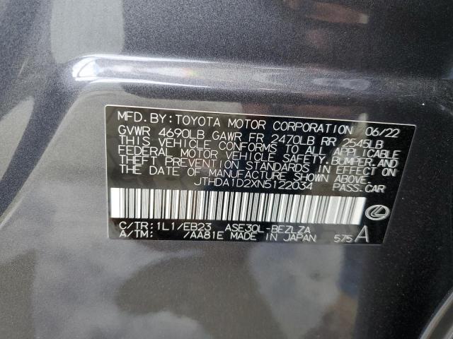 Aukcja sprzedaży 2022 Lexus Is 300, vin: JTHDA1D2XN5122034, numer aukcji: 45311114