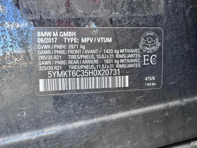 47819594 :رقم المزاد ، 5YMKT6C35H0X20731 vin ، 2017 Bmw X5 M مزاد بيع