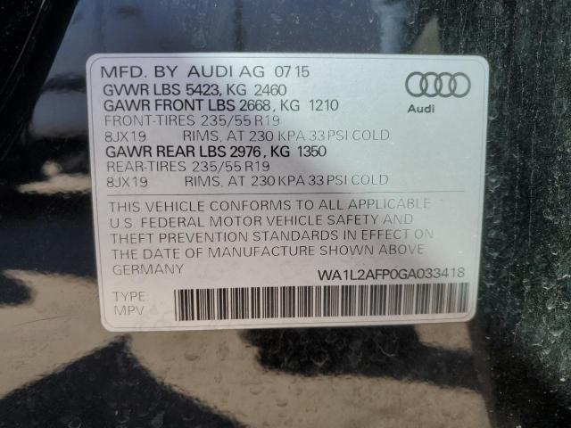45400714 :رقم المزاد ، WA1L2AFP0GA033418 vin ، 2016 Audi Q5 Premium Plus مزاد بيع