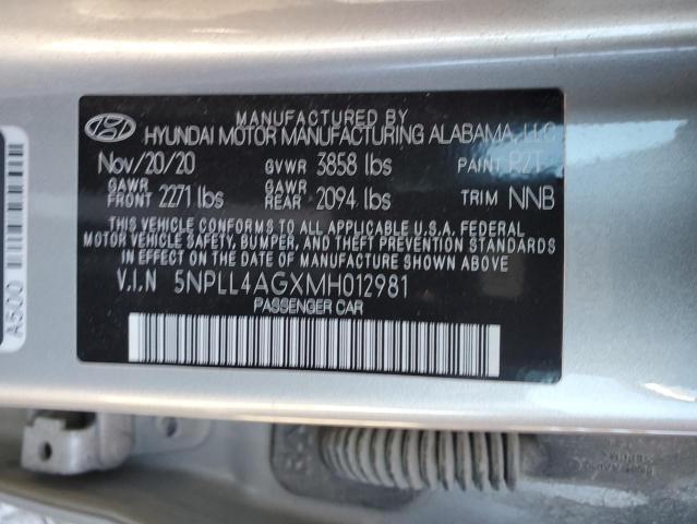 Aukcja sprzedaży 2021 Hyundai Elantra Se, vin: 5NPLL4AGXMH012981, numer aukcji: 45081224