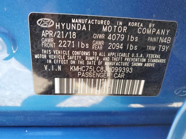 Продаж на аукціоні авто 2018 Hyundai Ioniq Sel, vin: KMHC75LC8JU099393, номер лоту: 46797694