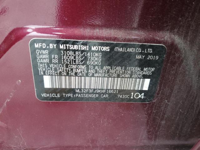 Aukcja sprzedaży 2019 Mitsubishi Mirage G4 Es, vin: ML32F3FJ9KHF16621, numer aukcji: 44765904