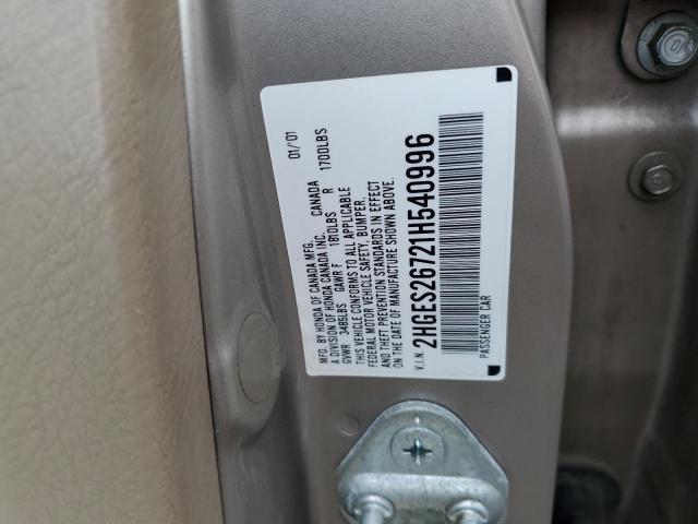 Aukcja sprzedaży 2001 Honda Civic Ex, vin: 2HGES26721H540996, numer aukcji: 45399084