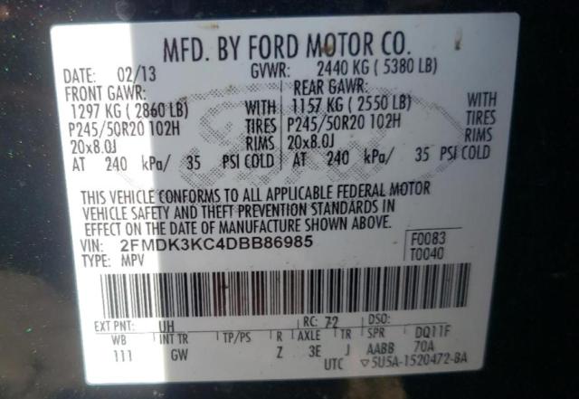 Aukcja sprzedaży 2013 Ford Edge Limited, vin: 2FMDK3KC4DBB86985, numer aukcji: 45343564