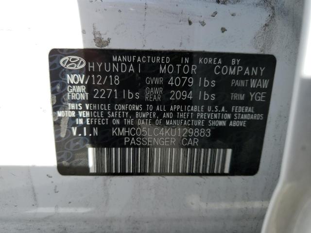 Aukcja sprzedaży 2019 Hyundai Ioniq Limited, vin: KMHC05LC4KU129883, numer aukcji: 45534284