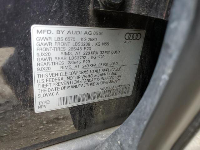44883534 :رقم المزاد ، WA1LAAF77HD018174 vin ، 2017 Audi Q7 Premium Plus مزاد بيع