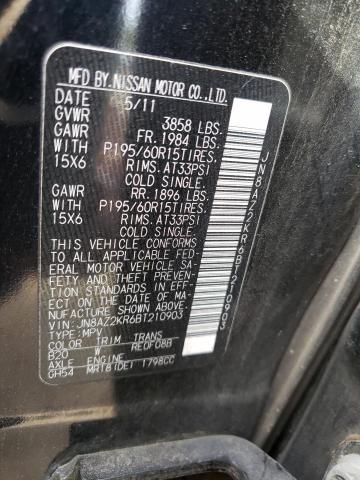 Aukcja sprzedaży 2011 Nissan Cube Base, vin: JN8AZ2KR6BT210903, numer aukcji: 47721944