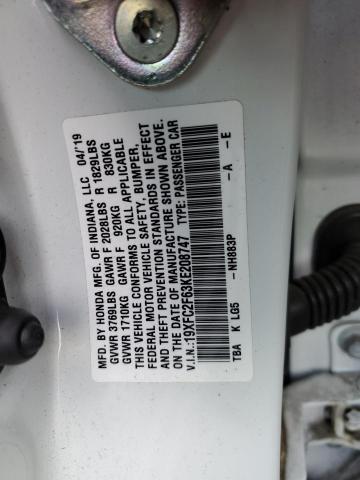 Aukcja sprzedaży 2019 Honda Civic Lx, vin: 19XFC2F63KE208747, numer aukcji: 45513954