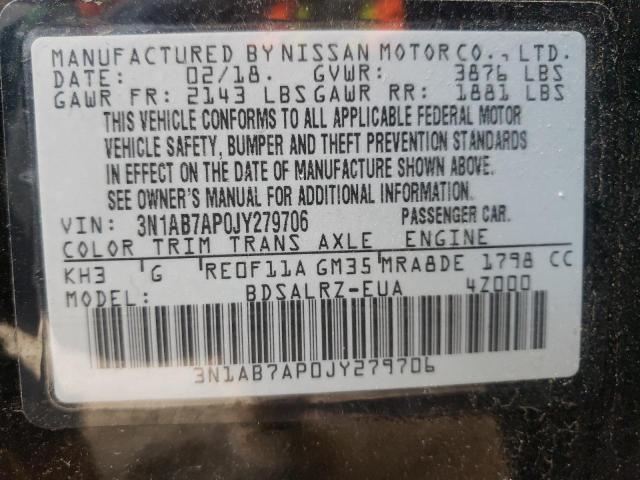 45926614 :رقم المزاد ، 3N1AB7AP0JY279706 vin ، 2018 Nissan Sentra S مزاد بيع