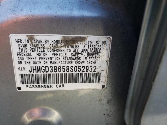Aukcja sprzedaży 2008 Honda Fit Sport, vin: JHMGD38658S052932, numer aukcji: 45991754