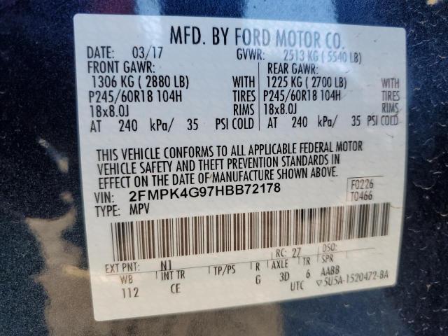 Aukcja sprzedaży 2017 Ford Edge Se, vin: 2FMPK4G97HBB72178, numer aukcji: 47995644