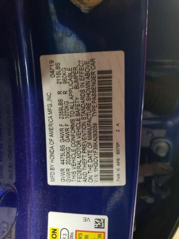 Продажа на аукционе авто 2019 Honda Accord Sport, vin: 1HGCV1F36KA093059, номер лота: 47331444