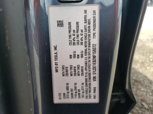 Aukcja sprzedaży 2022 Tesla Model 3, vin: 5YJ3E1EB2NF158072, numer aukcji: 45456844