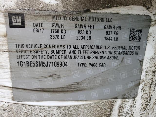 Aukcja sprzedaży 2018 Chevrolet Cruze Lt, vin: 1G1BE5SM5J7109904, numer aukcji: 45306344