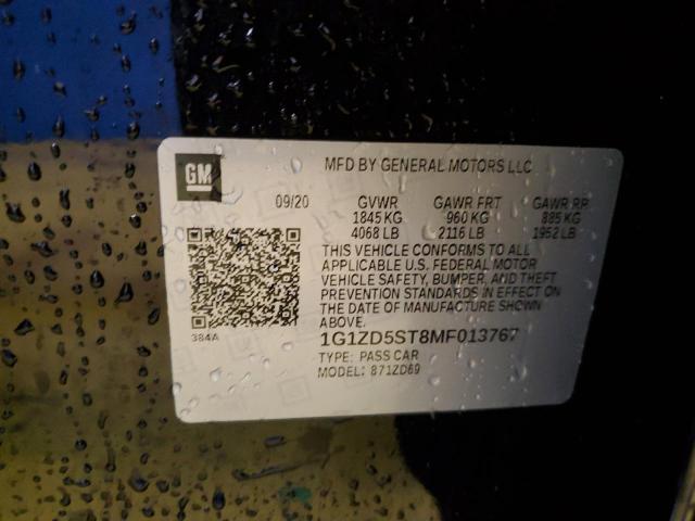 Aukcja sprzedaży 2021 Chevrolet Malibu Lt, vin: 1G1ZD5ST8MF013767, numer aukcji: 45294864