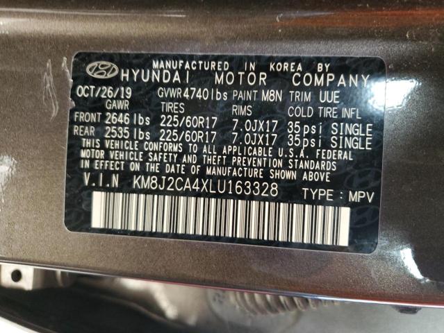 45704544 :رقم المزاد ، KM8J2CA4XLU163328 vin ، 2020 Hyundai Tucson Se مزاد بيع