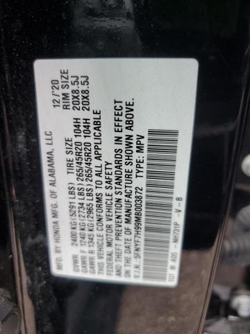 47378914 :رقم المزاد ، 5FNYF7H99MB003872 vin ، 2021 Honda Passport Touring مزاد بيع