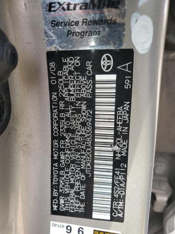 Aukcja sprzedaży 2008 Toyota Prius, vin: JTDKB20U483369472, numer aukcji: 45528464