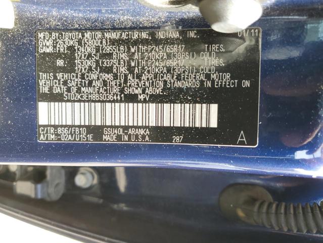 Aukcja sprzedaży 2011 Toyota Highlander Base, vin: 5TDZK3EH8BS036441, numer aukcji: 45521754