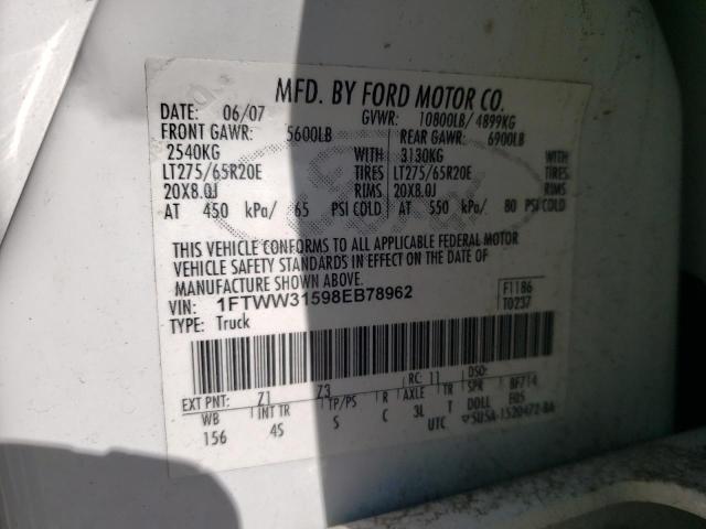Aukcja sprzedaży 2008 Ford F350 Srw Super Duty, vin: 1FTWW31598EB78962, numer aukcji: 45516654