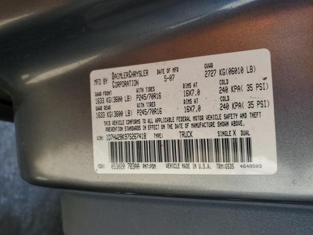 46686584 :رقم المزاد ، 1D7HW28K97S267418 vin ، 2007 Dodge Dakota Quad مزاد بيع