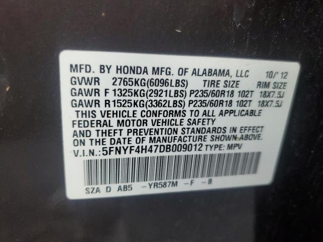 Aukcja sprzedaży 2013 Honda Pilot Ex, vin: 5FNYF4H47DB009012, numer aukcji: 45284584
