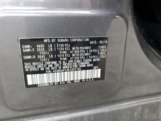 Aukcja sprzedaży 2019 Subaru Outback 2.5i Premium, vin: 4S4BSAFC9K3367146, numer aukcji: 45488044