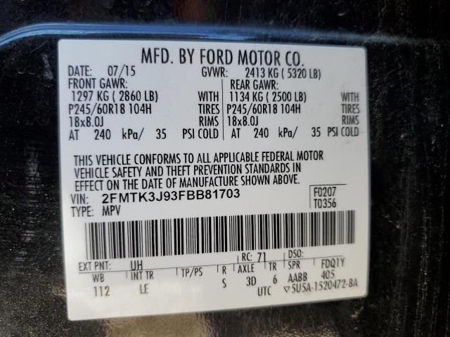 Продажа на аукционе авто 2015 Ford Edge Sel, vin: 2FMTK3J93FBB81703, номер лота: 45528614
