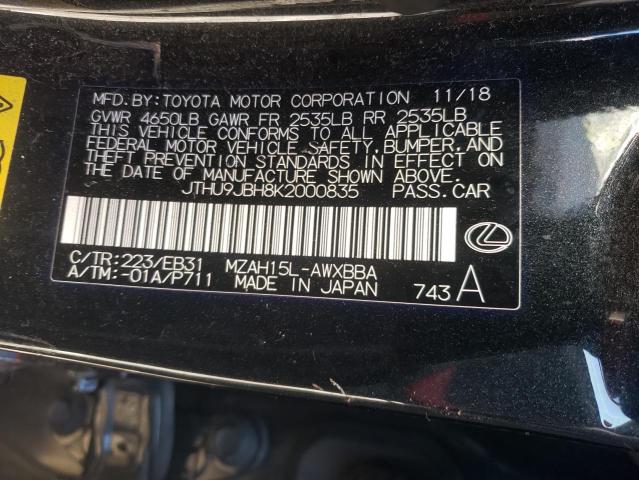 Aukcja sprzedaży 2019 Lexus Ux 250h, vin: JTHU9JBH8K2000835, numer aukcji: 45559994