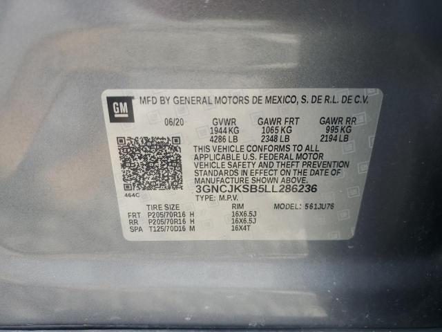 2020 Chevrolet Trax Ls მანქანა იყიდება აუქციონზე, vin: 3GNCJKSB5LL286236, აუქციონის ნომერი: 45289214