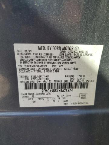 Aukcja sprzedaży 2019 Ford Flex Se, vin: 2FMGK5B87KBA26374, numer aukcji: 45250924