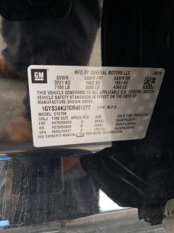 Продаж на аукціоні авто 2016 Cadillac Escalade, vin: 1GYS3AKJ7GR481277, номер лоту: 45532564