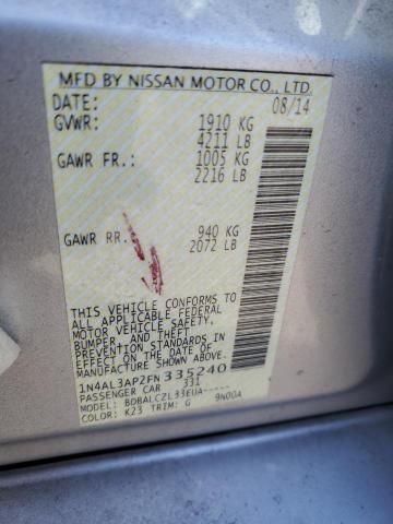 2015 Nissan Altima 2.5 მანქანა იყიდება აუქციონზე, vin: 1N4AL3AP2FN335240, აუქციონის ნომერი: 45802884