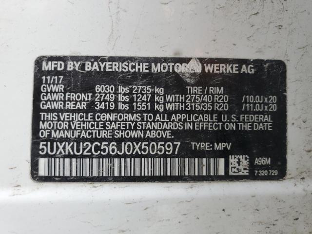 Aukcja sprzedaży 2018 Bmw X6 Xdrive35i, vin: 5UXKU2C56J0X50597, numer aukcji: 43804644