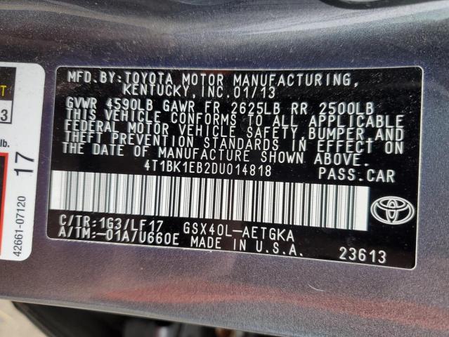 Aukcja sprzedaży 2013 Toyota Avalon Base, vin: 4T1BK1EB2DU014818, numer aukcji: 44896894