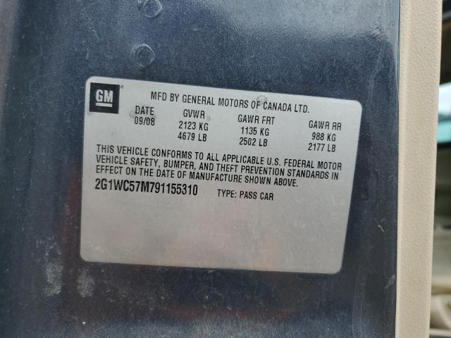 45393974 :رقم المزاد ، 2G1WC57M791155310 vin ، 2009 Chevrolet Impala 2lt مزاد بيع