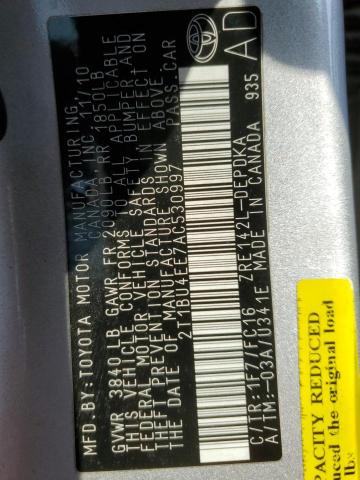 Aukcja sprzedaży 2010 Toyota Corolla Base, vin: 2T1BU4EE7AC530997, numer aukcji: 45505304