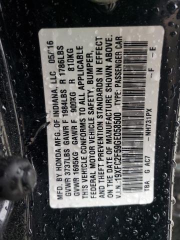Aukcja sprzedaży 2016 Honda Civic Lx, vin: 19XFC2F59GE058500, numer aukcji: 47204444