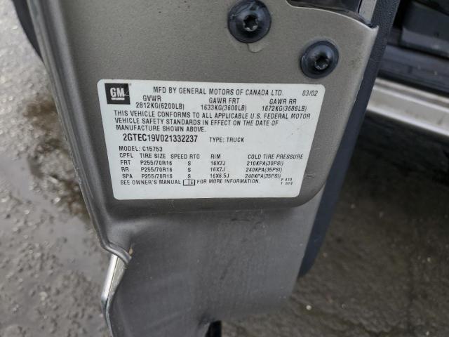 Aukcja sprzedaży 2002 Gmc New Sierra C1500, vin: 2GTEC19V021332237, numer aukcji: 45335444